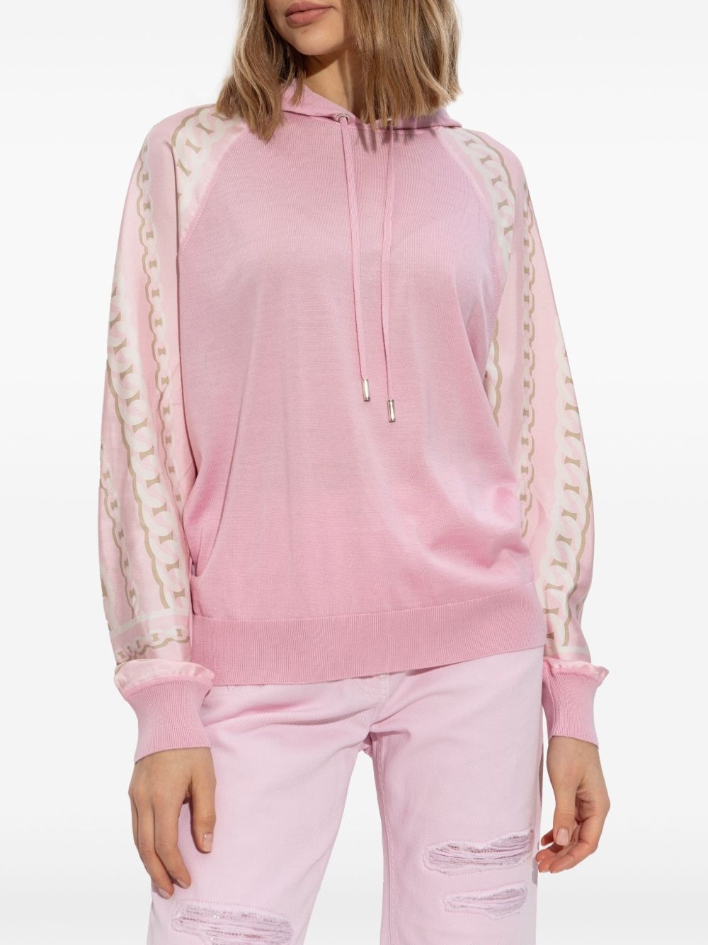 chain-print wool hoodie - 3