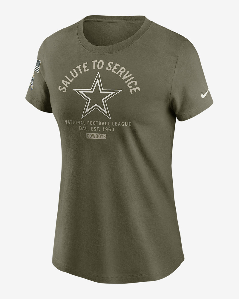 Dallas Cowboys Salute to Service Sideline Women's Nike NFL T-Shirt 1