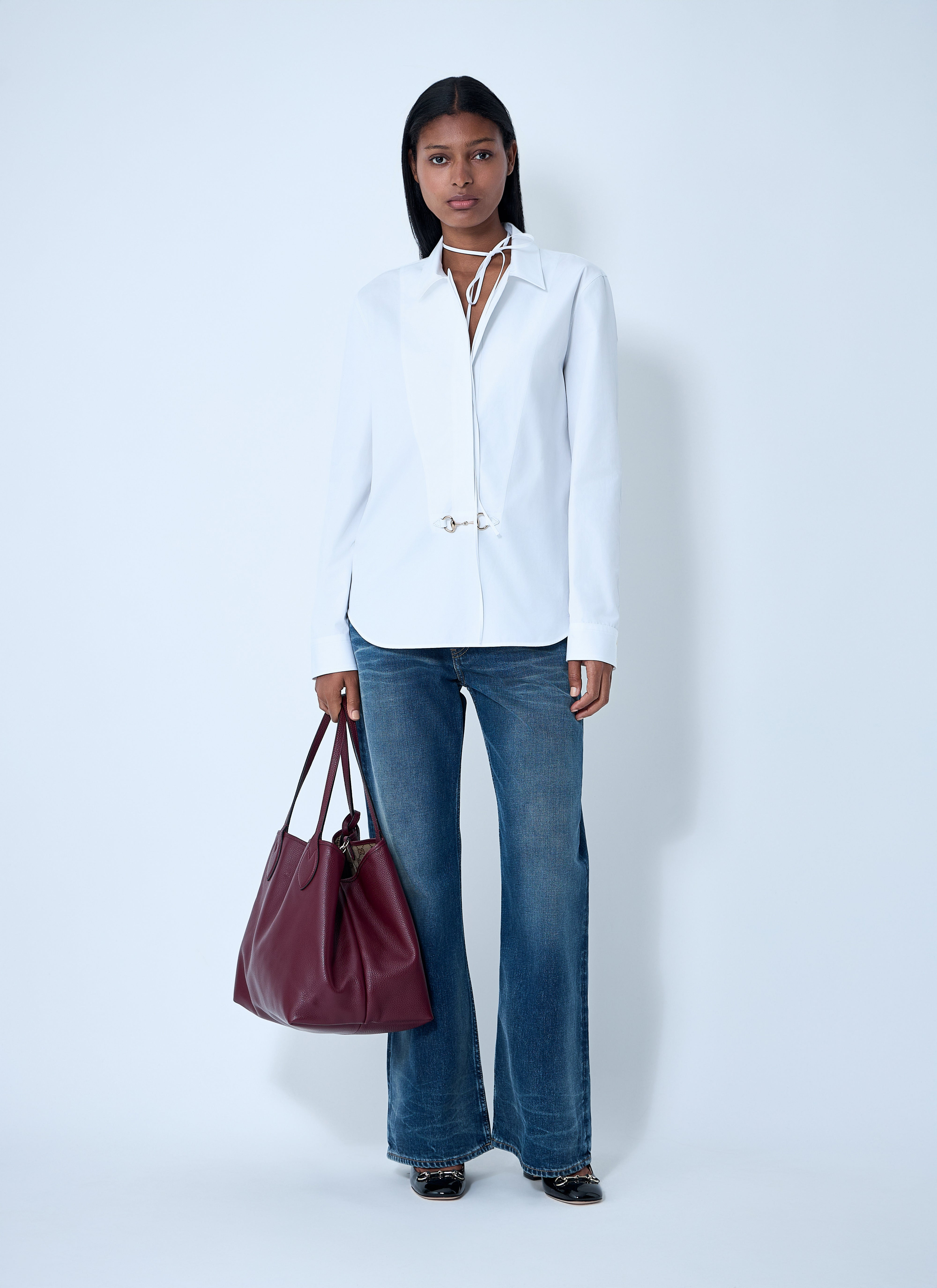 Gucci Women Button-Down Horsebit Shirt - 2