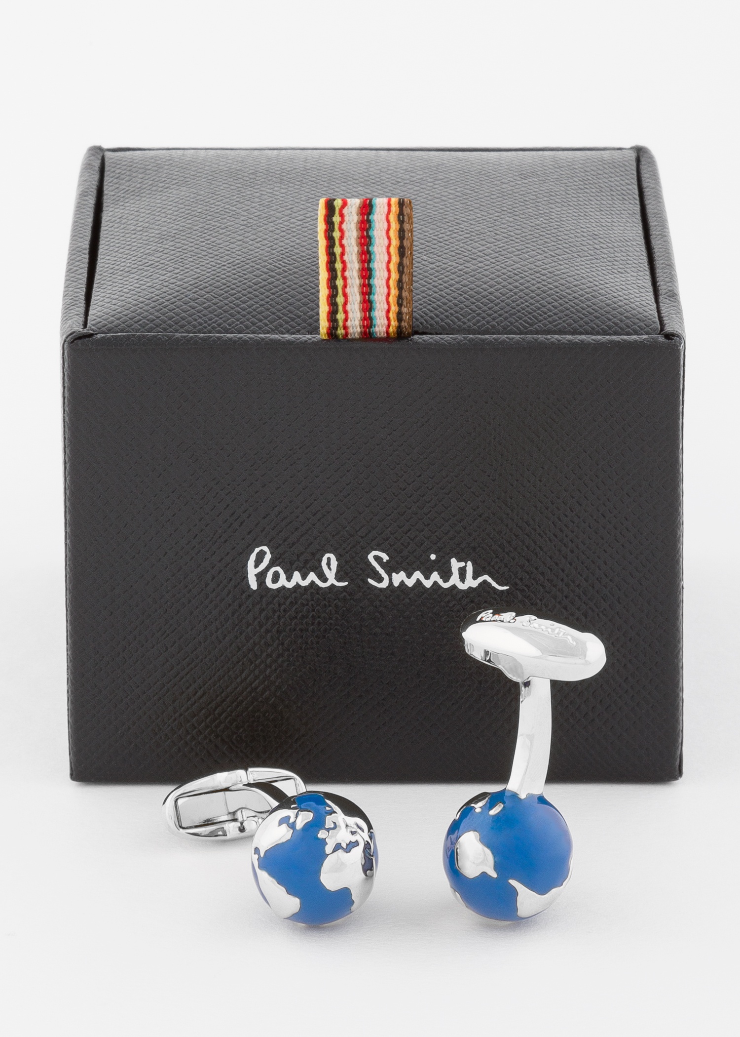 Navy and Silver Globe Cufflinks - 3