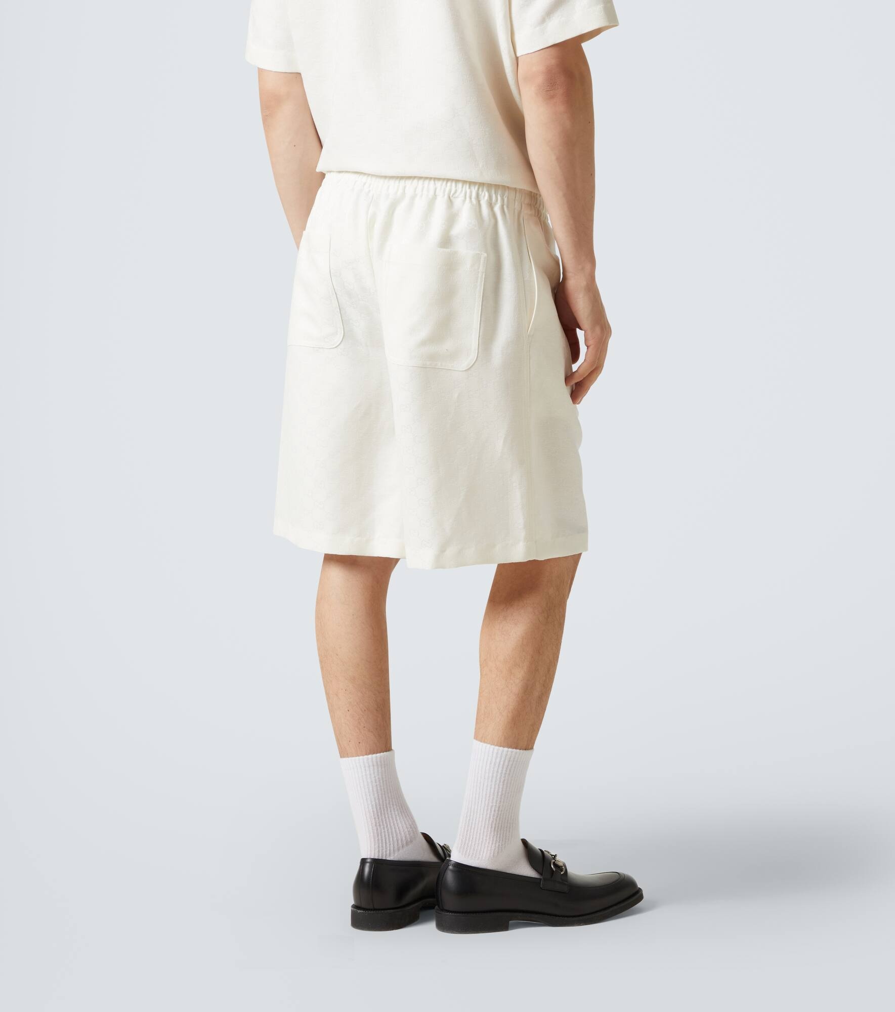 GG linen-blend shorts - 4