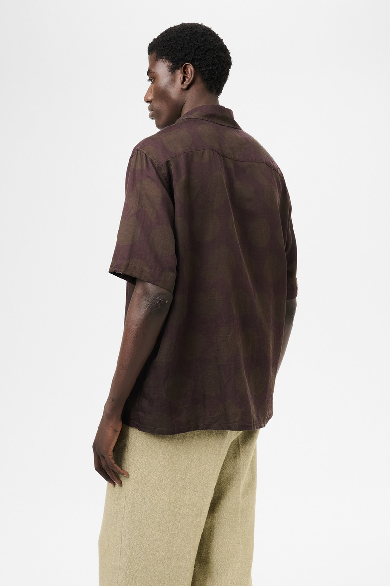 Heusen Shirt Shortsleeve Dotted Print Cotton Silk 5