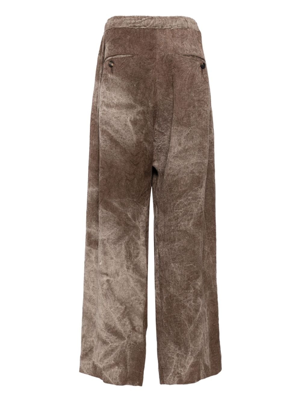stonewashed print drawstring trousers - 2