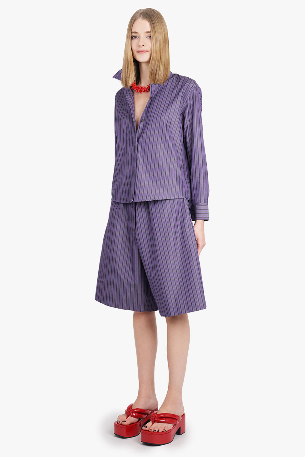 POMY STRIPE LONG LENGTH SHORT | PURPLE STEEL - 3