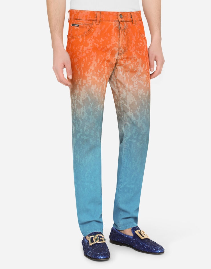 Tie-dye slim-fit stretch jeans - 4