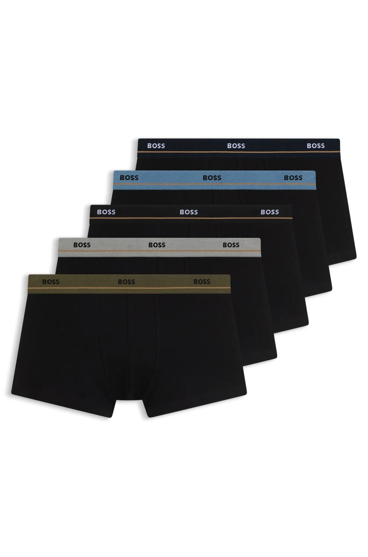 FIVE-PACK OF STRETCH-COTTON TRUNKS WITH LOGO WAISTBANDS - 1