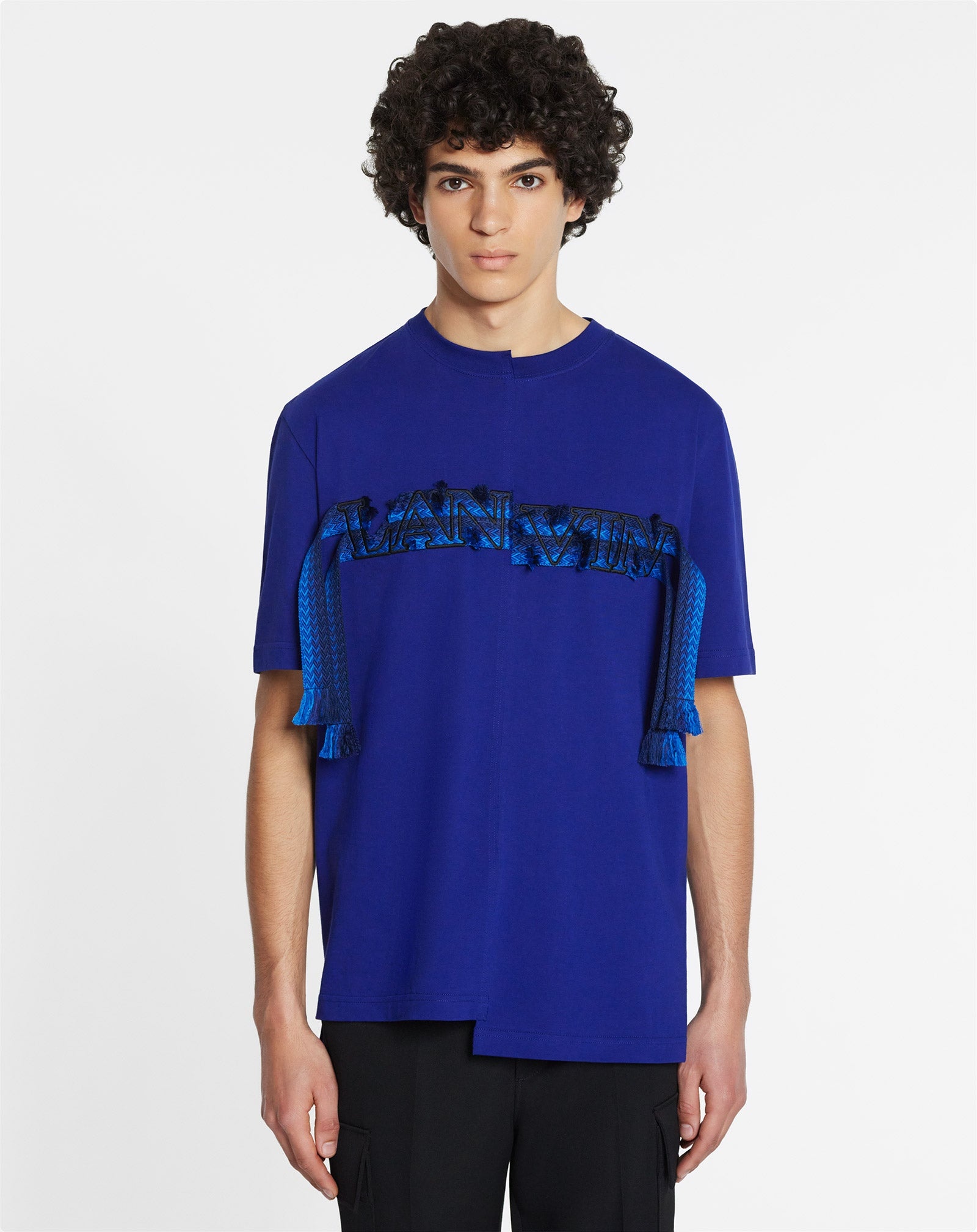 ASYMMETRICAL CURB LACE T-SHIRT - 3