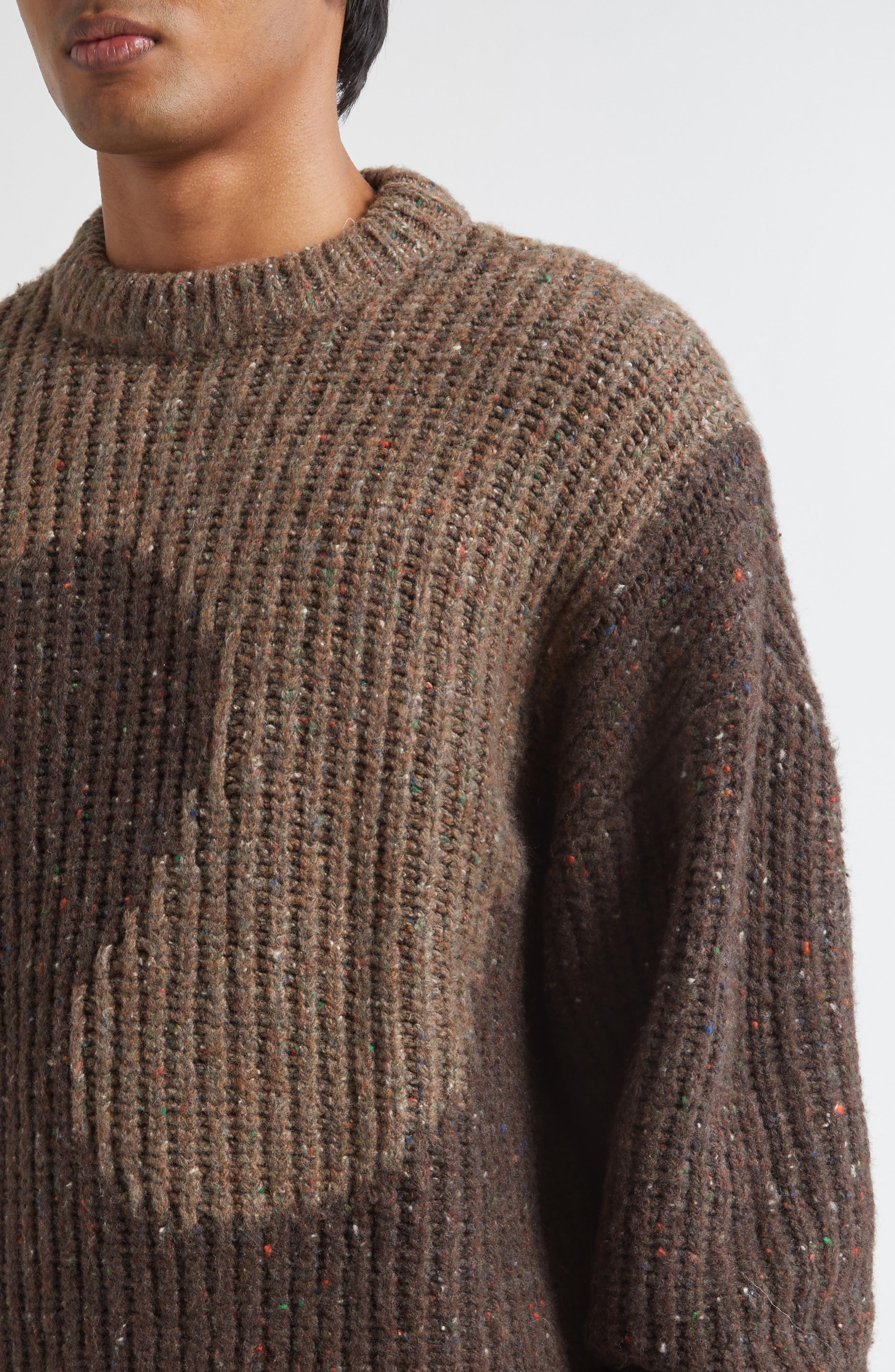 ERL Gender Inclusive Swirl Wool Blend Sweater in Brown at Nordstrom - 5