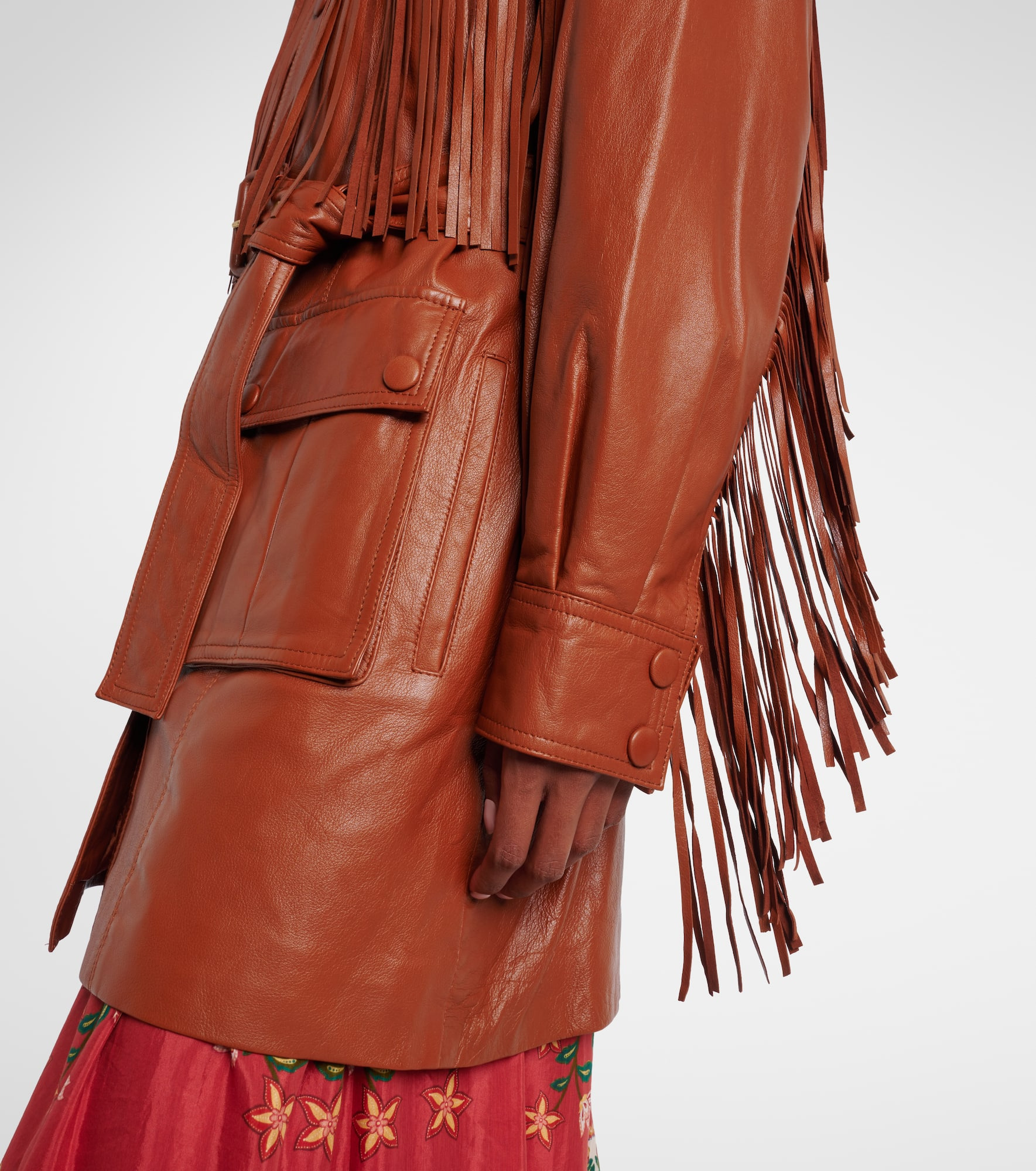 Fringed leather jacket - 5