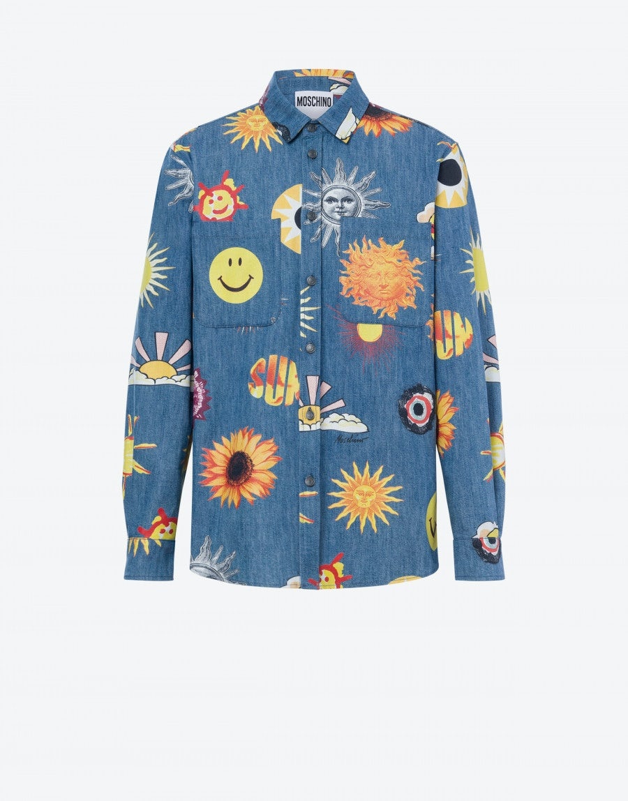 ALLOVER SUN SMILEY® PRINT CHAMBRAY SHIRT - 1