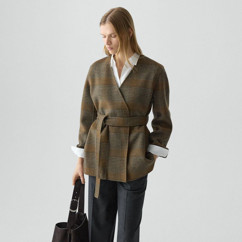 Cardigan Jacket in Plaid Wool-Cashmere 3