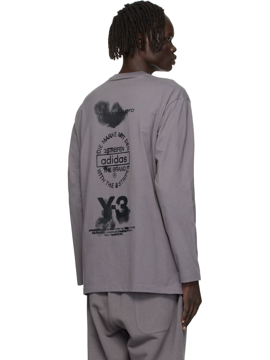 Gray Graphic Long Sleeve T-shirt - 3