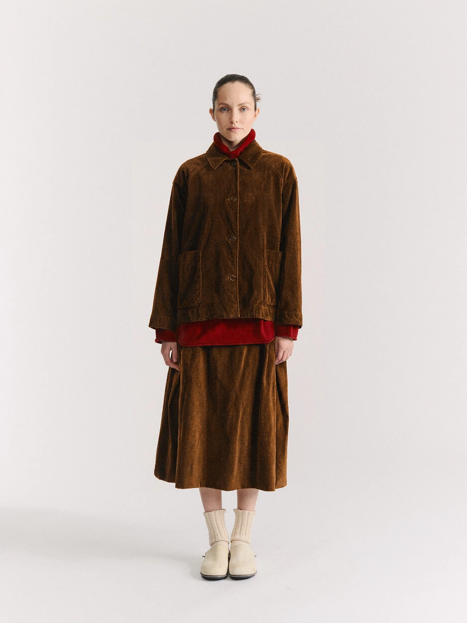 DRAYS TRAVAIL JACKET - H CORD - TAN - 1