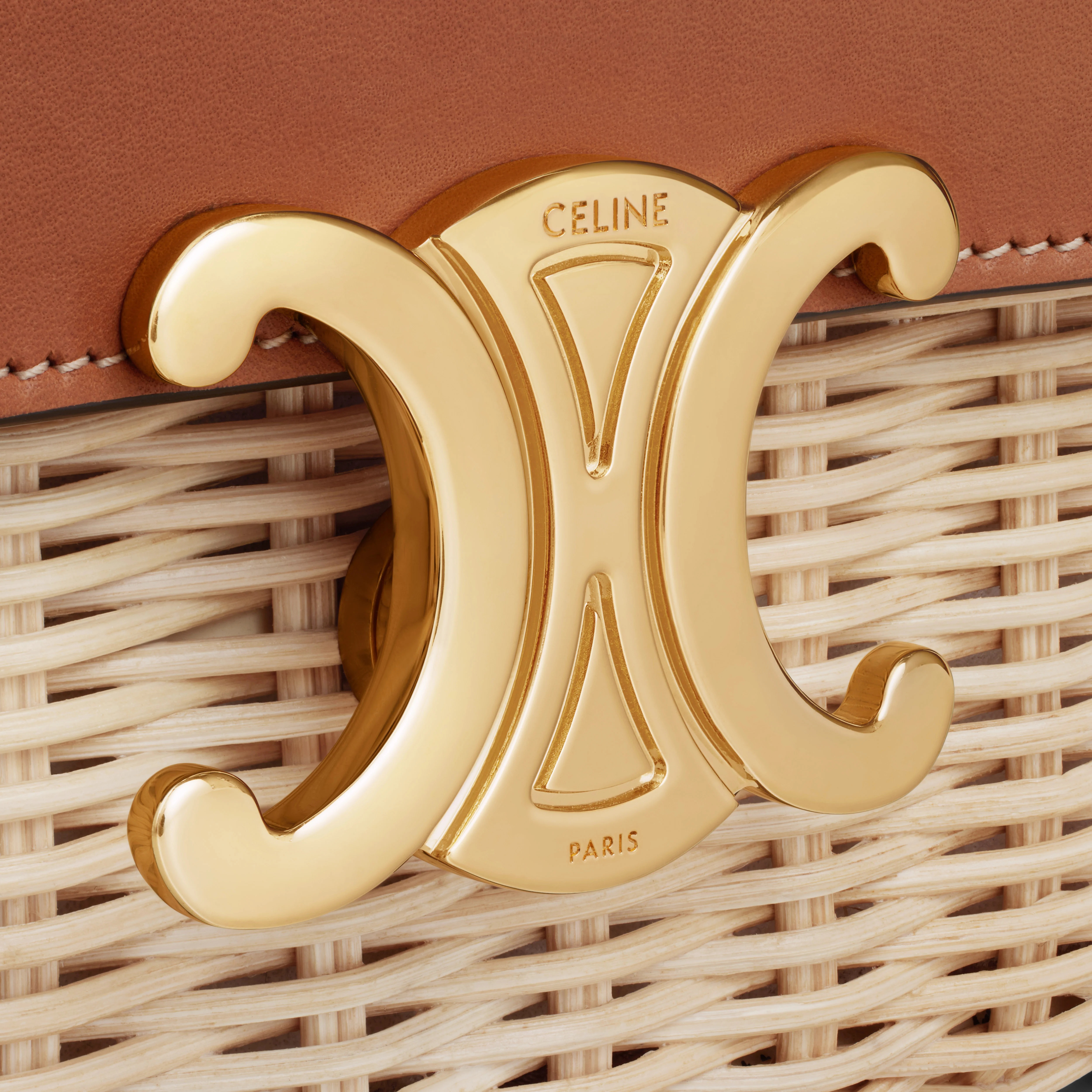 TEEN TRIOMPHE BAG in WICKER AND NATURAL CALFSKIN - 5