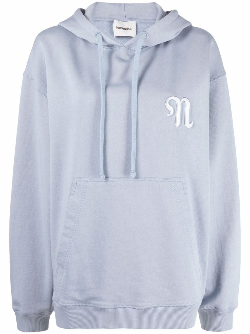 logo-embroidered oversize hoodie 1