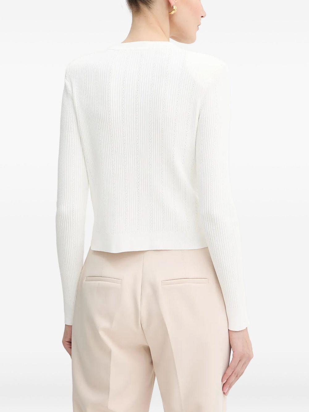 ribbed buttoned cardigan - 2