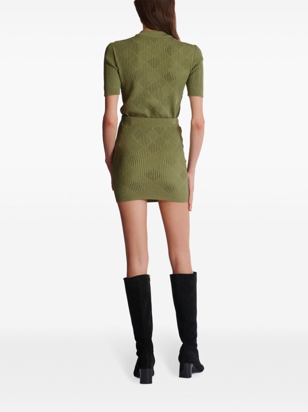 check-pattern mini skirt - 4