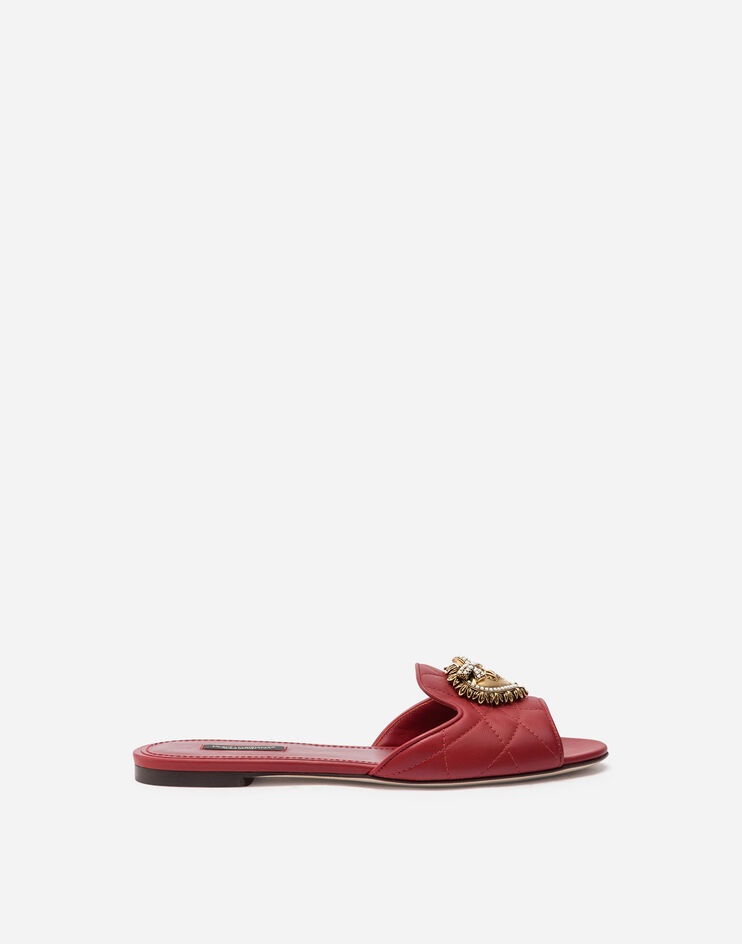 Matelassé nappa leather Devotion sliders - 1