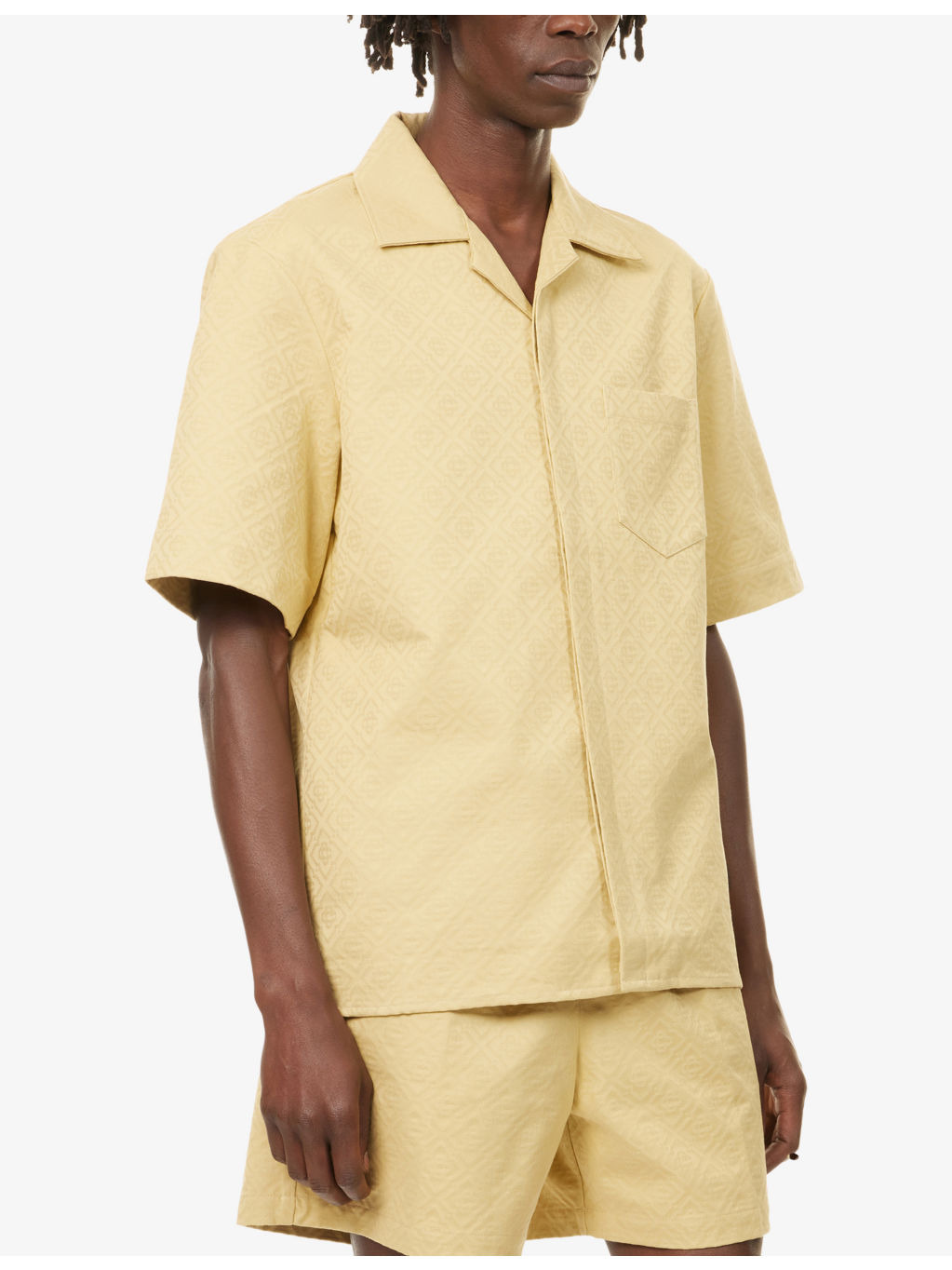 Cuban-Collar Monogram Cotton Shirt - 3