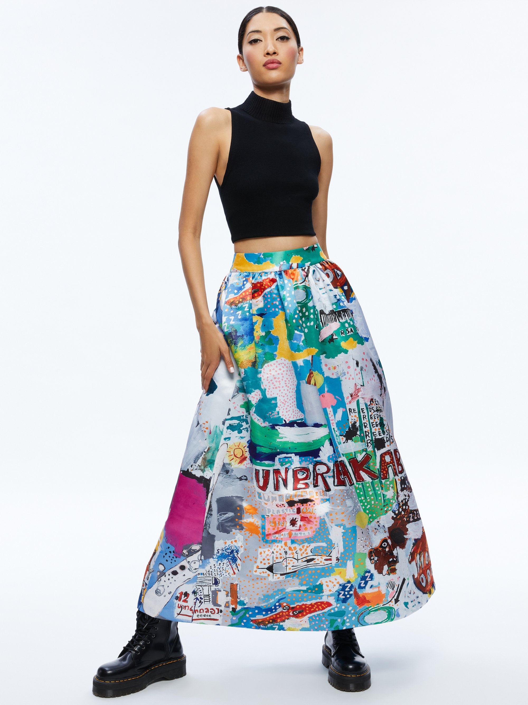 A+O X BASQUIAT TINA TEA LENGTH SKIRT - 6