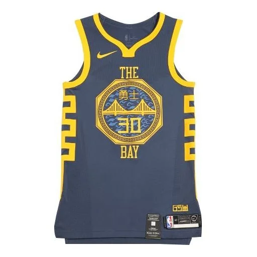 Nike NBA Golden State Warriors AU Player Edition Jersey Blue Gray AH6209-427 - 1