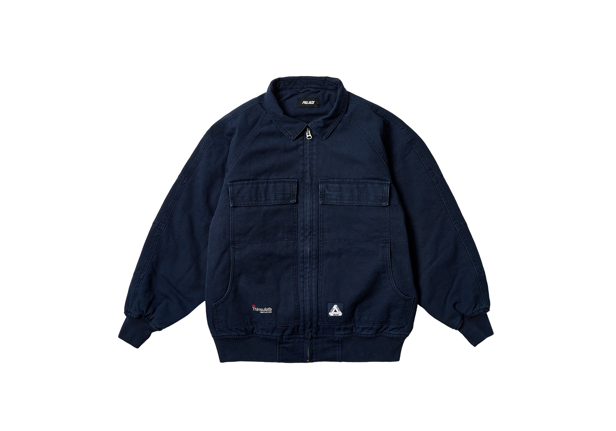 HEAVY CANVAS BOMBER JACKET NAVY - 1