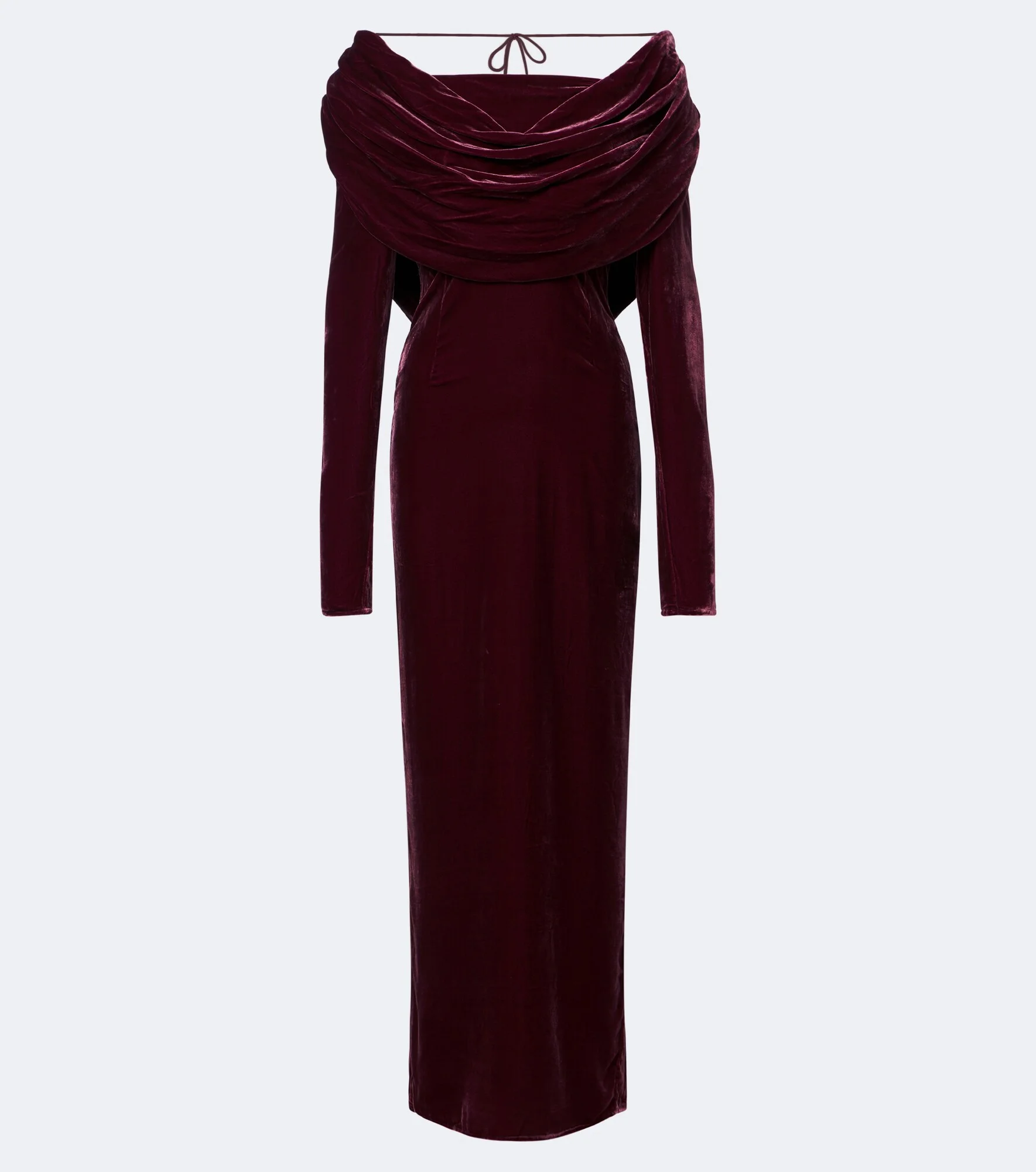 Draped velvet cocktail dress - 1