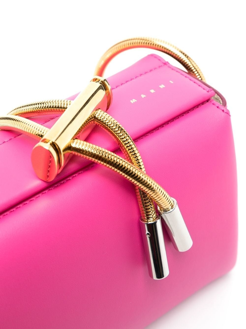 round snake chain leather shoulder bag - 4
