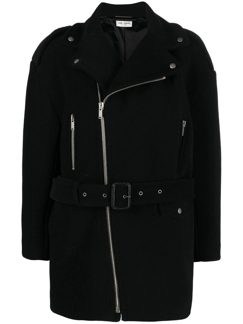 notched-collar zip-fastening 코트 1