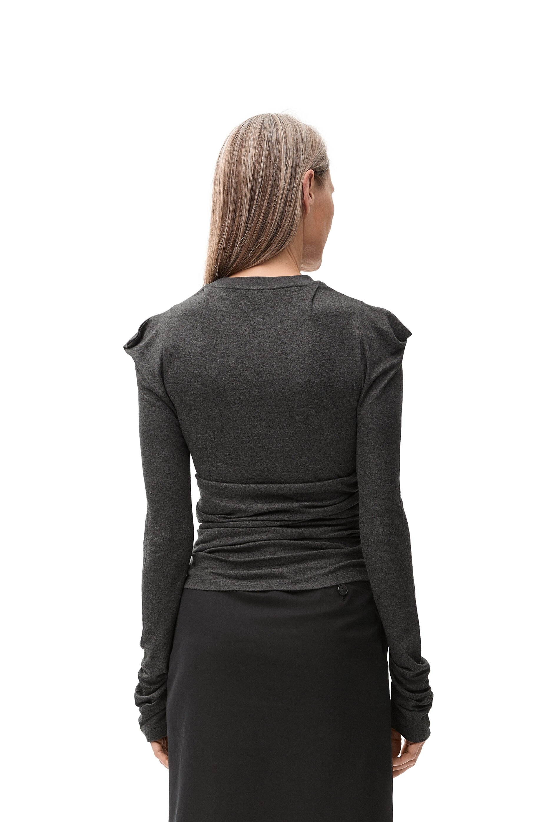 Long sleeve top in viscose and silk - 4