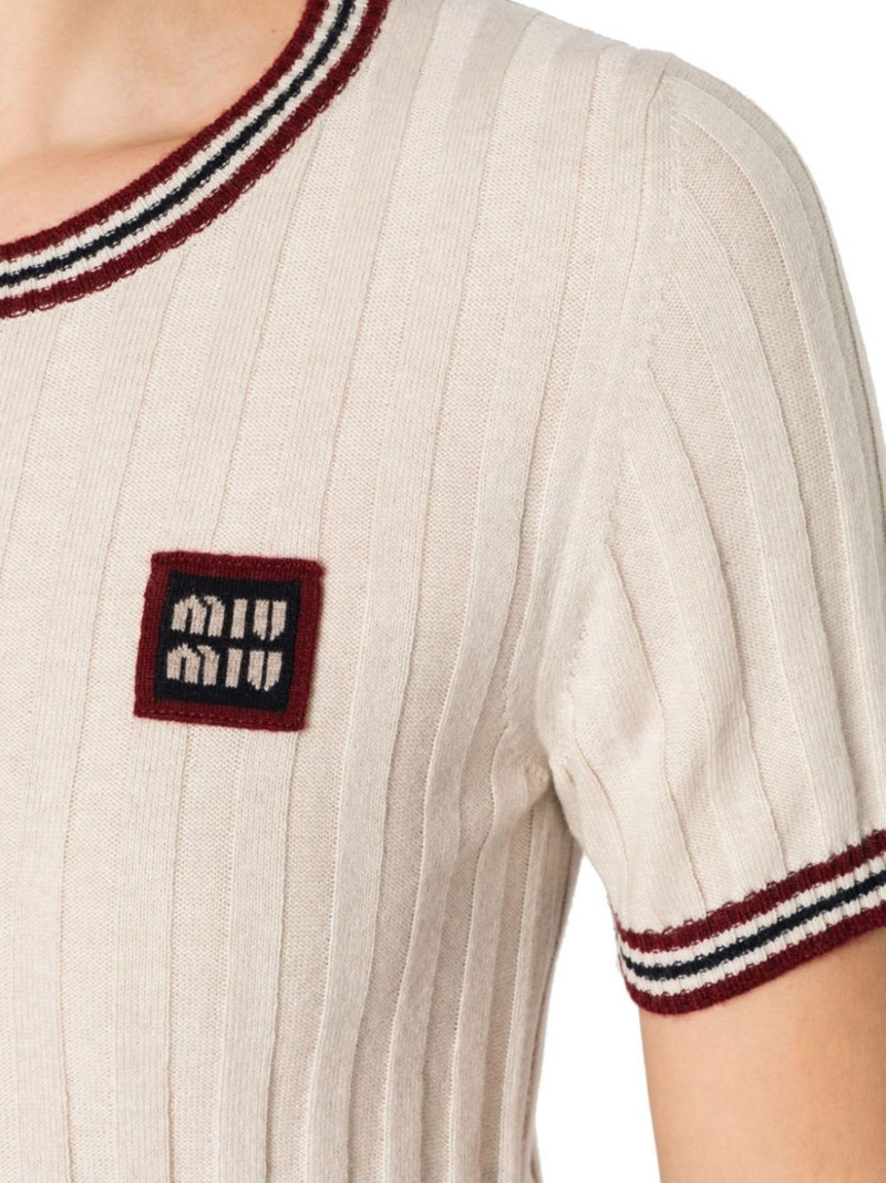 logo-appliqué cashmere top 5