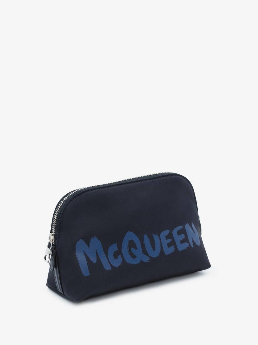 Mcqueen Graffiti Medium Zip Pouch in Navy - 2