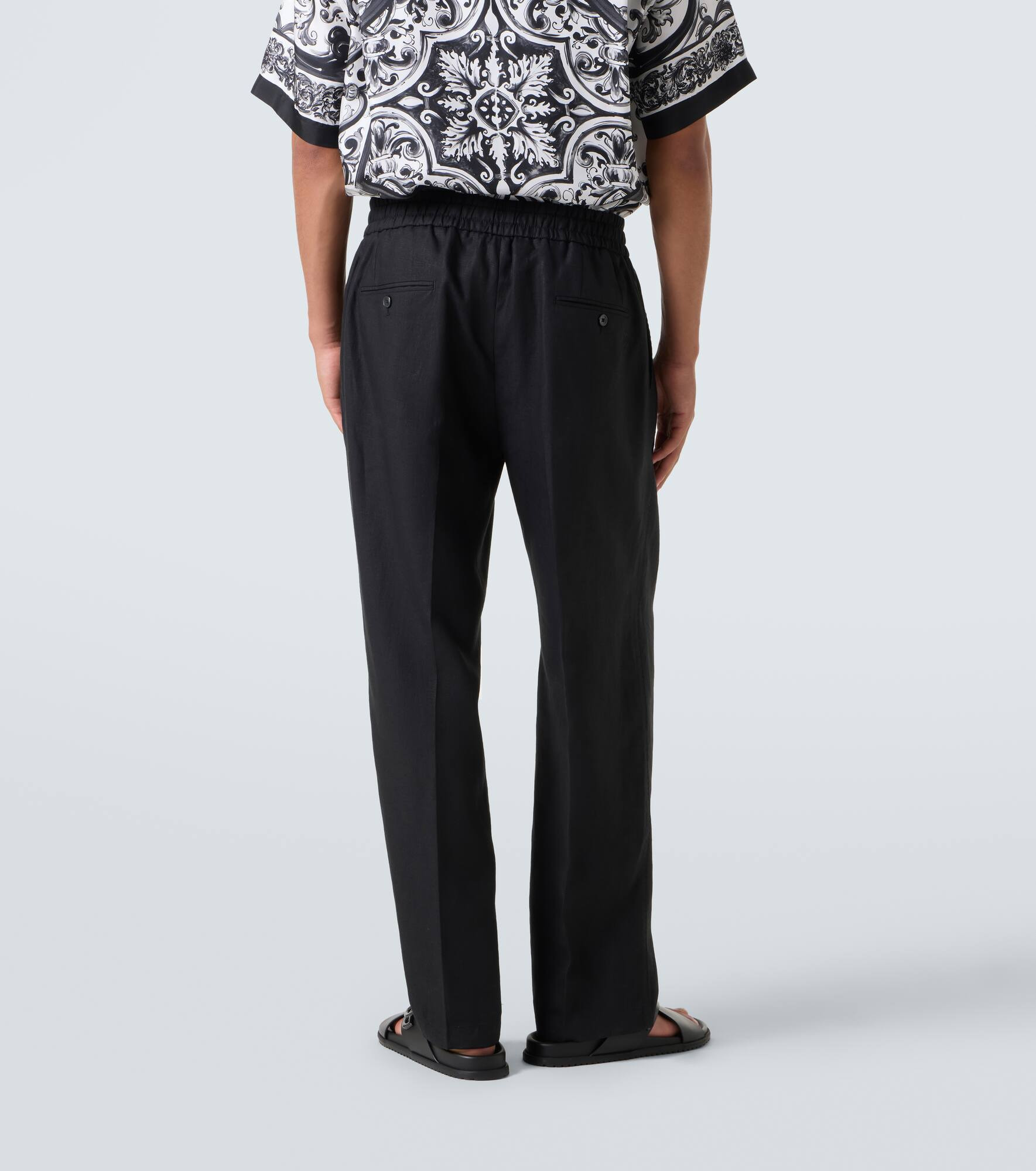 Linen straight pants - 4
