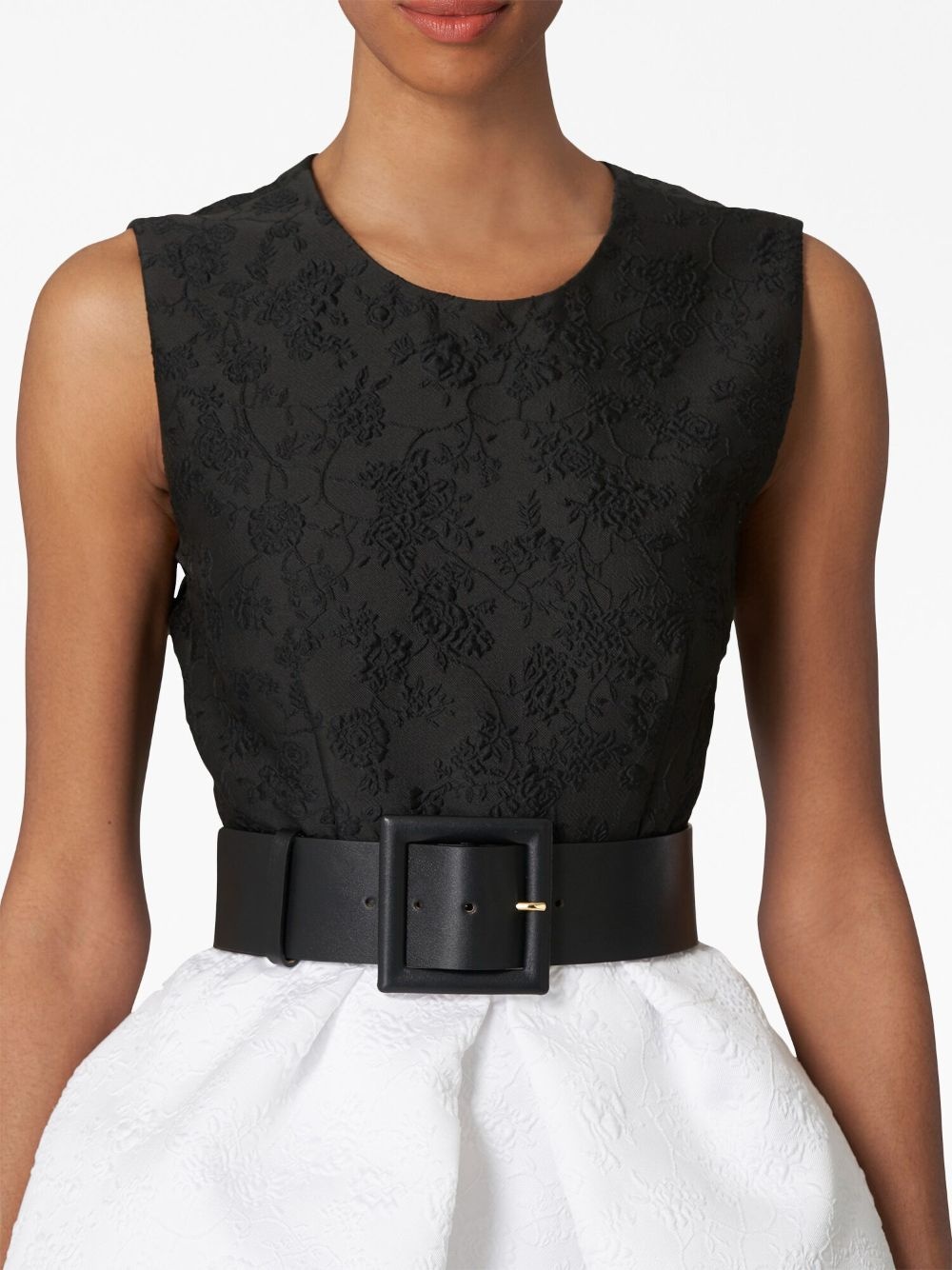 jacquard belted dress - 4