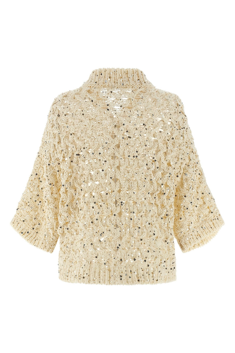 PESERICO Sequin mesh cardigan outlook