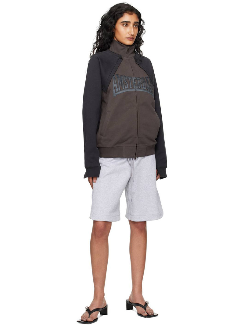 VETEMENTS Brown Patched Zip-Up Jacket outlook