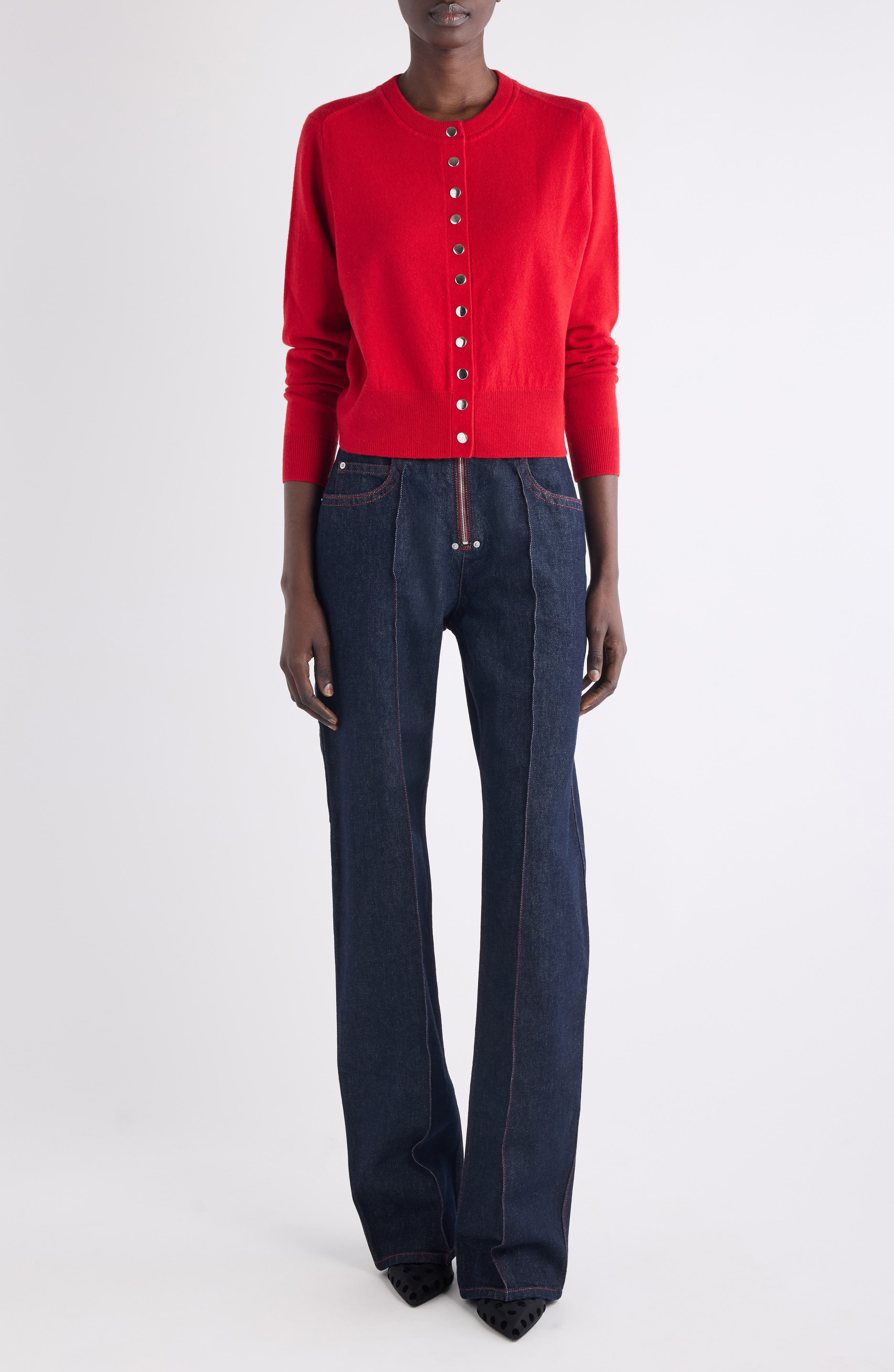 Isabel Marant Idesia Merino Wool & Cashmere Cardigan in Poppy Red at Nordstrom - 2