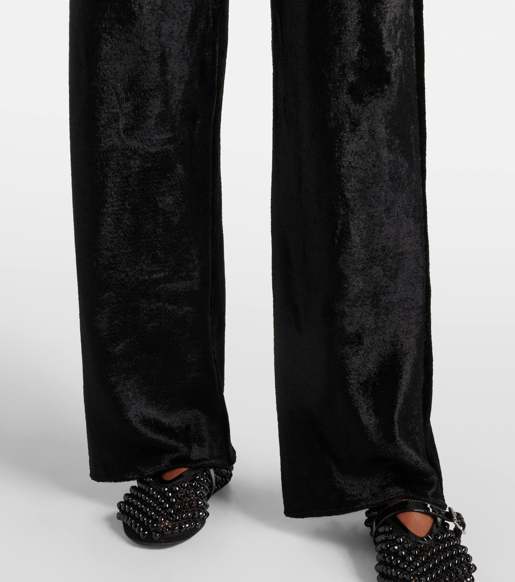 Velvet straight pants - 5