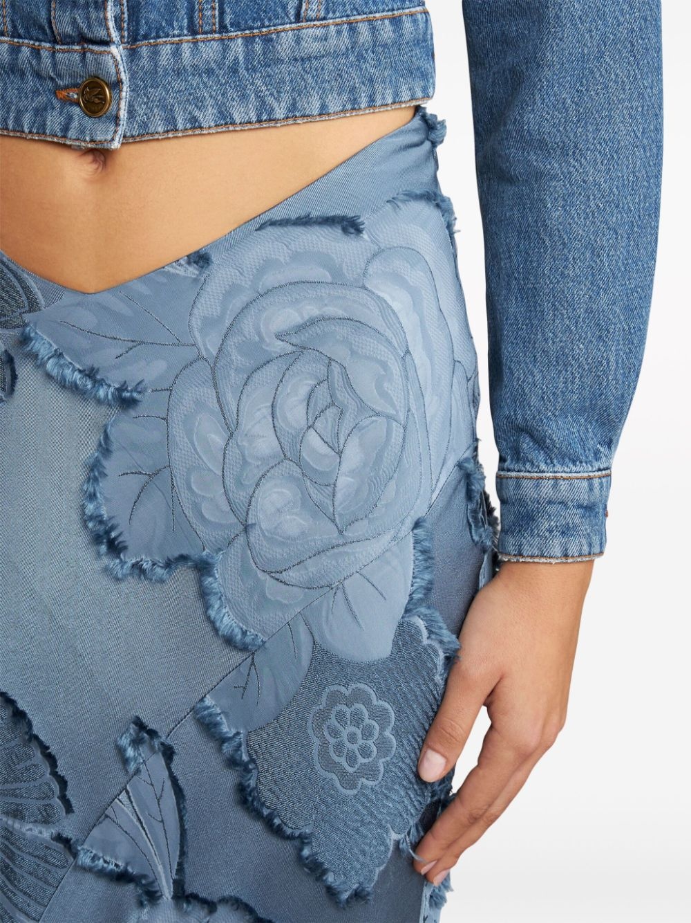 floral-jacquard maxi skirt - 5