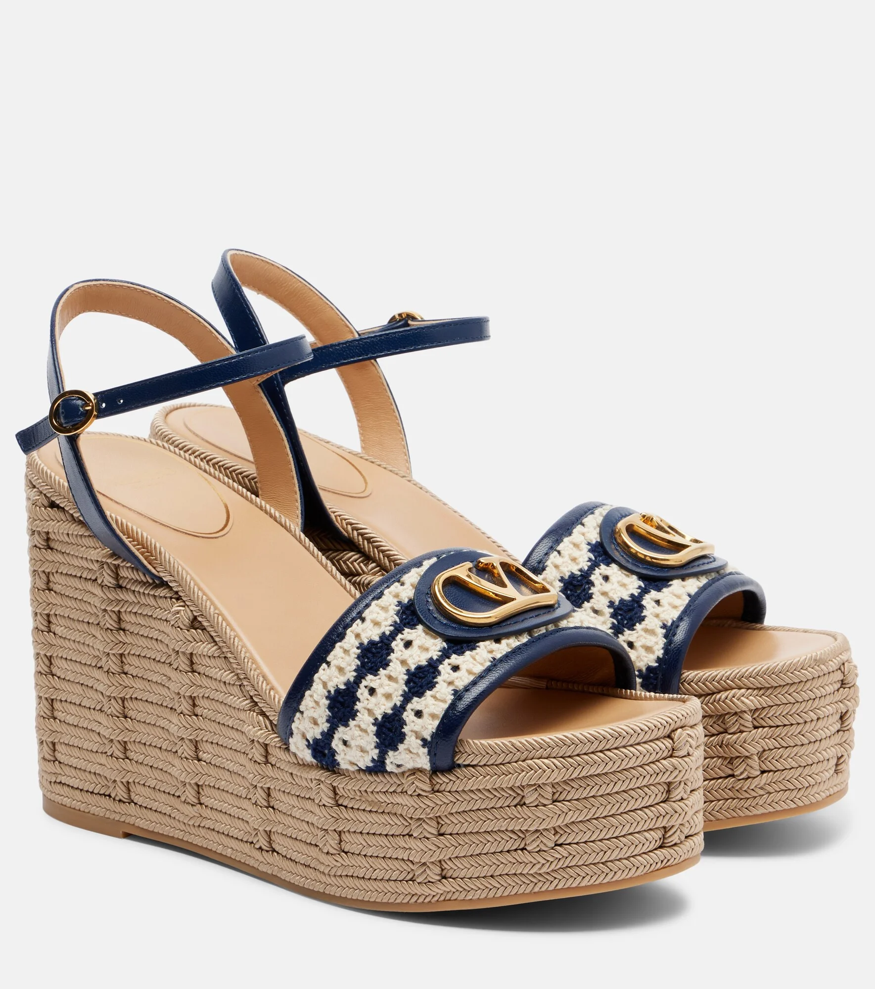 VLogo leather espadrilles - 1