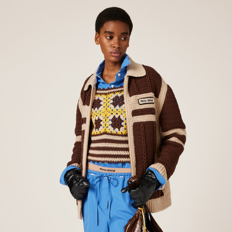 Miu Miu Crochet cashmere top outlook
