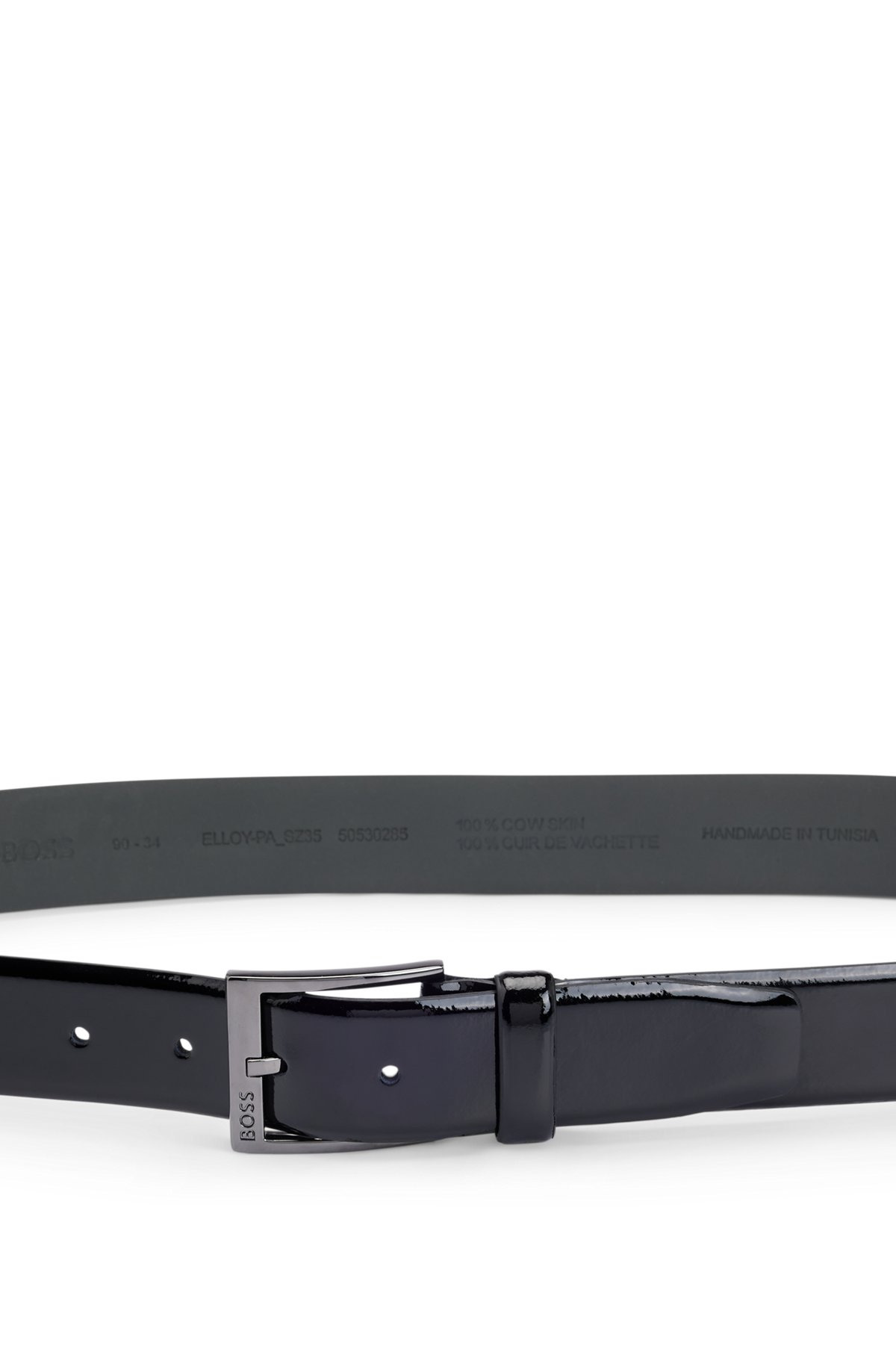 ITALIAN PATENT-LEATHER BELT WITH LOGO BUCKLE - 4