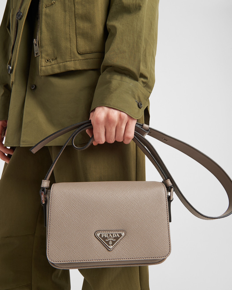 Saffiano leather shoulder bag 8