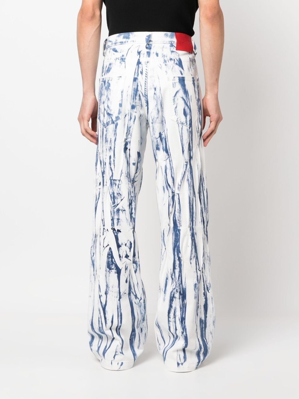 painterly-print wide-leg jeans - 4
