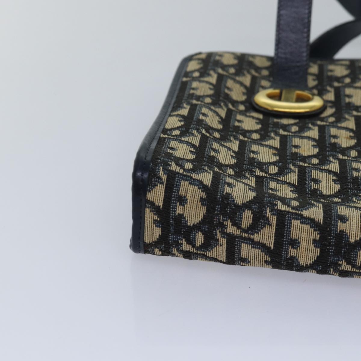 DIOR Trotter Canvas Hand Bag Canvas Navy - 10