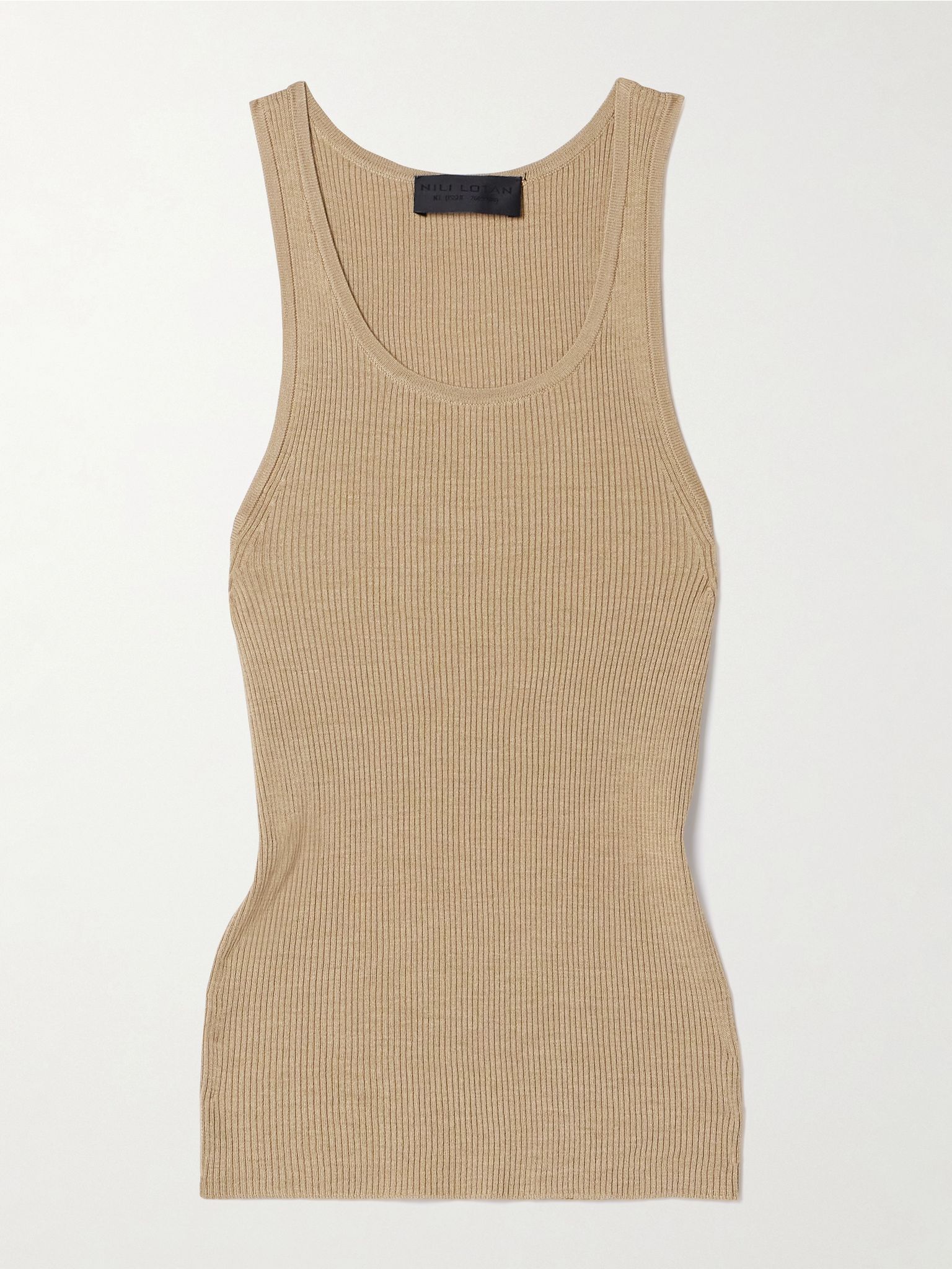 Lottie ribbed silk tank Sand - 1