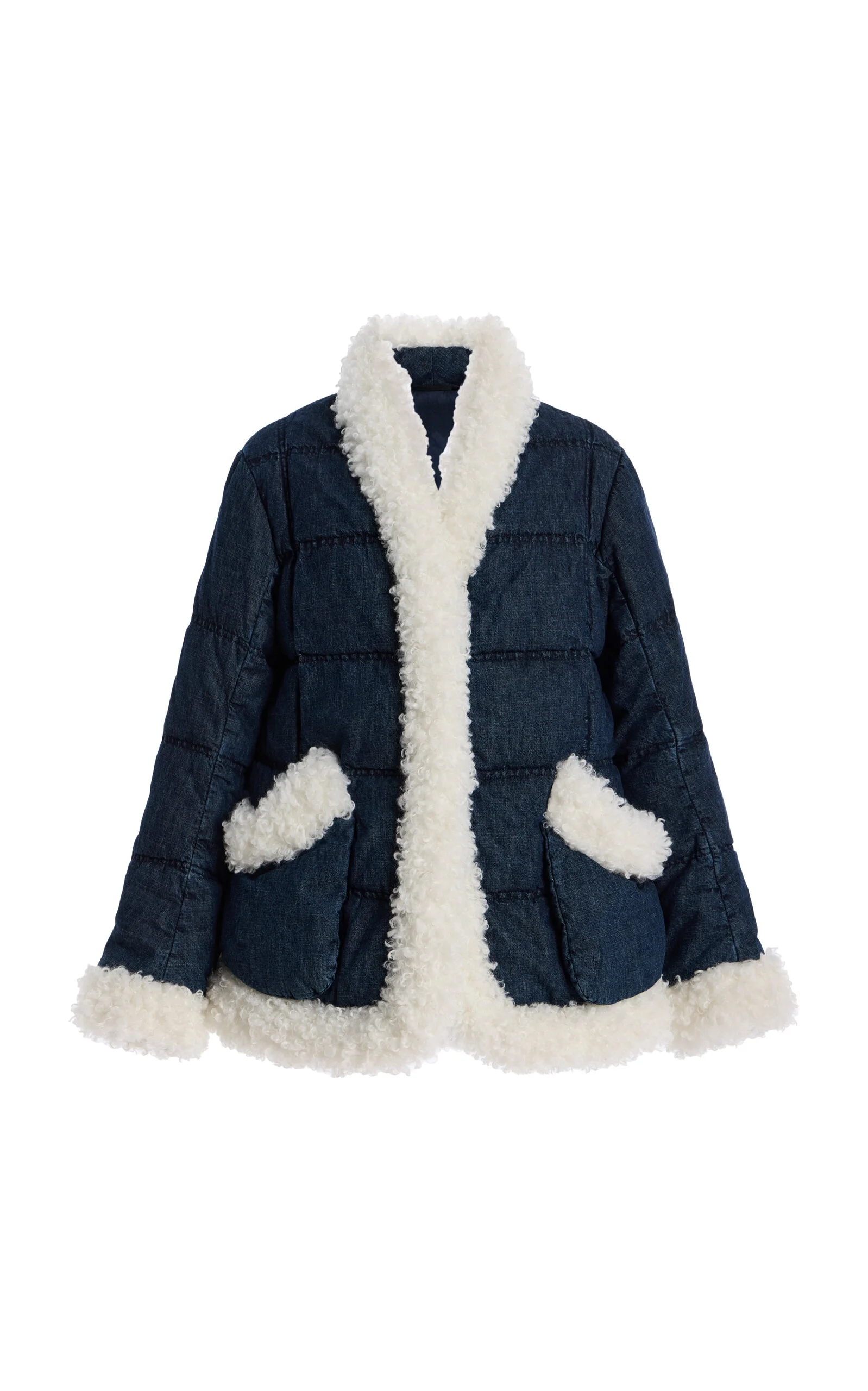 Keptar Quilted Denim Down Jacket blue - 1