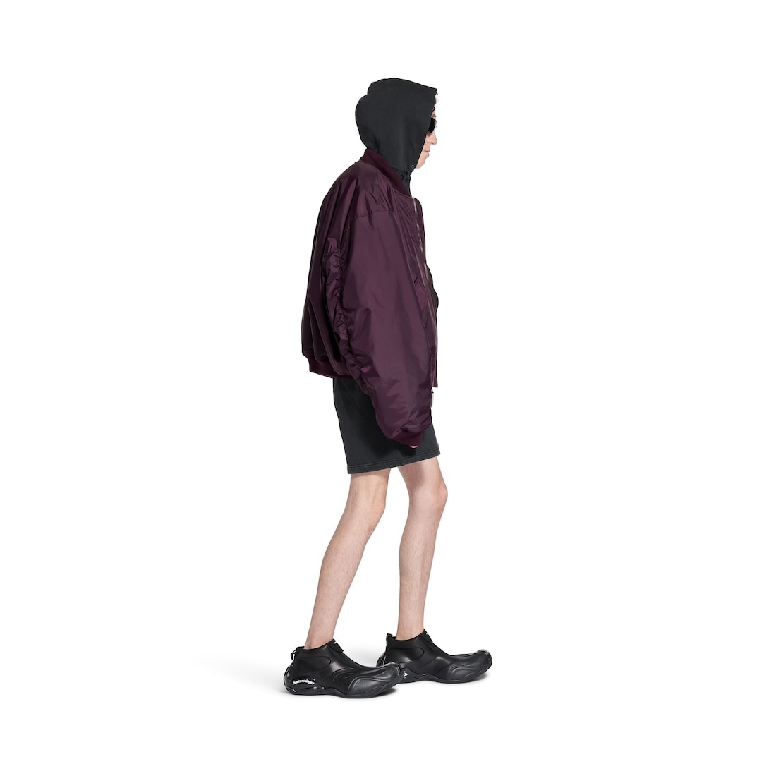 Bomber Jacket Large Fit in Dark Purple - 5