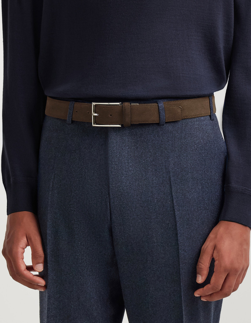 Canali DARK BROWN SUEDE CALFSKIN BELT outlook