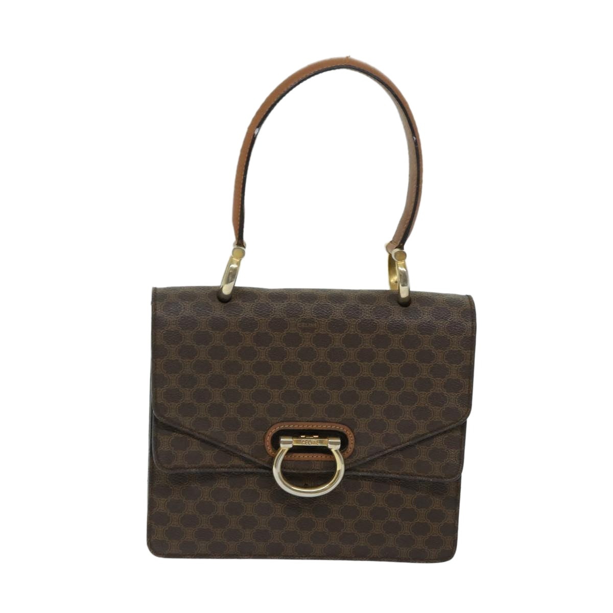 CELINE Macadam Canvas Hand Bag Pvc Brown - 2